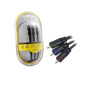 CANYON (3xRCA (Male) - 3xRCA (Male), Gold Plated Connectors, 2m) Juoad